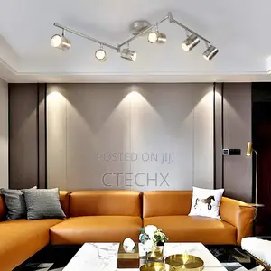 Led Ceiling Light Rotatable, 6 Way Lights White Chrome Modern Fittings