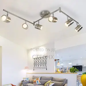 Led Ceiling Light Rotatable, 6 Way Lights White Chrome Modern Fittings