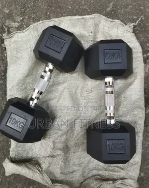 A Pair of 10kg Hexagon Dumbell