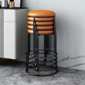 Quality Fabric Stool Gold Legs and Black Legs