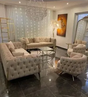 4-Piece Luxury Tufted Sofa Set – Cream Velvet With Gold Metal Legs