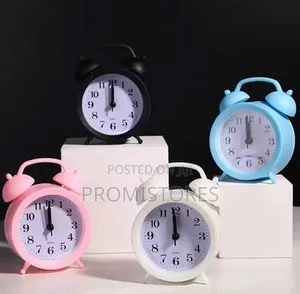 Mini Round Bedside Desk Battery Alarm Clock