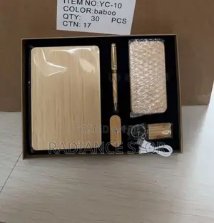 5in1 Bamboo Corporate Gift Set With Flash Drive Power Bank