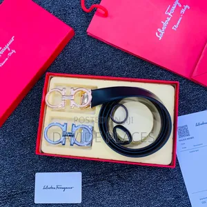 Original Salvatore Ferragamo Reversible (2in1 ) Belt Set Black