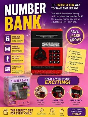 Electronic Kiddies Money-Saving Piggy Bank/Money Locker/Atm Coin Bank