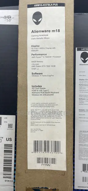 New Laptop Alienware M18X 64GB AMD SSD 1T