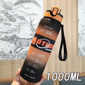 High Looking Cartoon New Gradient Frosted Water Bottle 1000ml