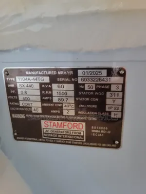  60kva Perkins Gen, Dual-Purpose: Prime + Standby