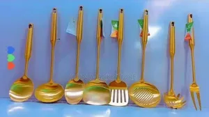 Quality 304 Stainless Steel Gold Single Cooking Spoon