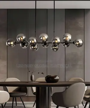 Post Modern Black Glass Chandelier