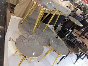 Luxury Imported 5-Piece Nesting Center Table Side Stools Set