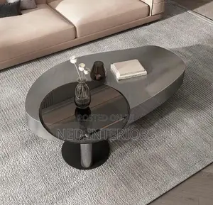 Luxury Modern Coffee Table With Tempered Glass Side Table