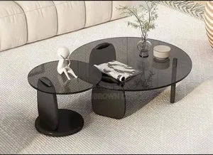 Unique Nordic Design Glass Center Table Set