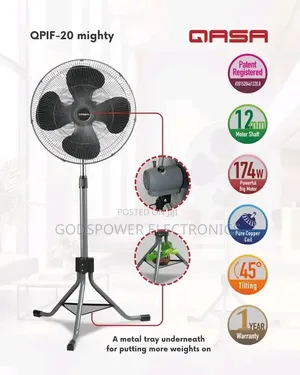 Qasa 20 Inch Industrial Standing Fan