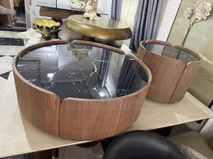 Luxury Round Nesting Coffee Table Set | Modern Marble Top Center Table