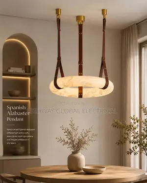 Post Modern Minimalist Imitation Marble Circular Resin Chandelier