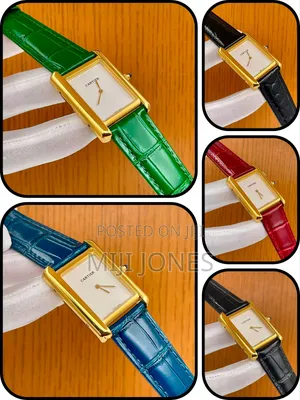 Tank Leather Flat Dial Leather Watch