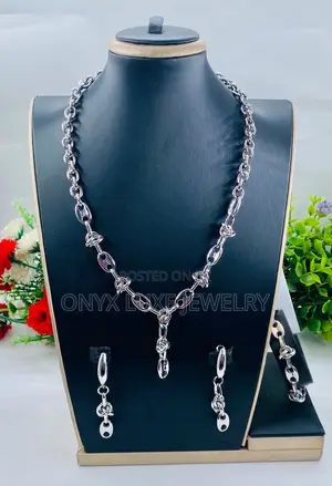 Women’S Silver-Tone Link Chain Jewelry Set