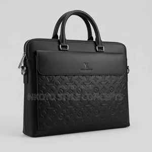 Sleek Black Louis Vuitton Briefcase/Laptop Bag