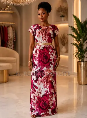 Floral Elegance Pleated Maxi Dress