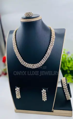 Luxury Women’S Gold-Tone Crystal Jewelry Set