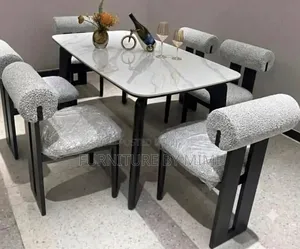  Luxury Modern 6-Seater Marble Dining Set – Brand New!