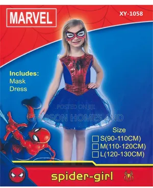 Kids Spider-Girl Costume Dress With Mask