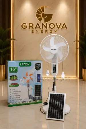 16” Ledon Solar and Rechargeable Fan