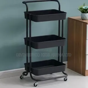 3-Tier Multipurpose Rolling Storage Trolley With Wheels