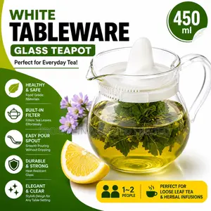 450ml Glass Tea Pot With Built-in Strainer