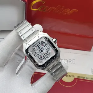 Cartier Santos Skeleton Face Premium Luxury Men Authomatic Wristwatch