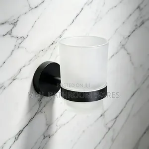 Frosted Glass Tooth Brush Holder or Bathroom Cup Holder