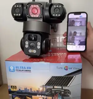 Triple Lens 4g Solar CCTV Camera-Wireless Outdoor PTZ Security Cam