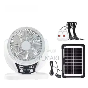 4-in-1 Solar Rechargeable Fan With Led Lights
