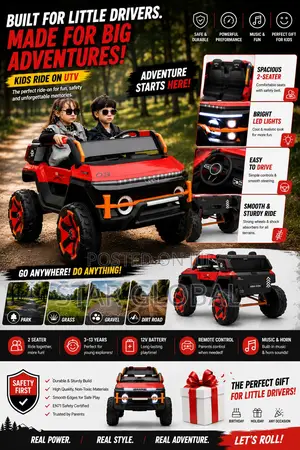 Premium Kids Ride-on Red Color Utv Toy Car– Built for Little Champions