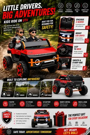 Luxury Kids Ride-on Utv Red Toy Car for Children