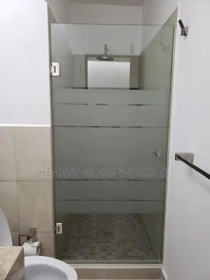 Frameless Shower Door With Frosted Privacy Film