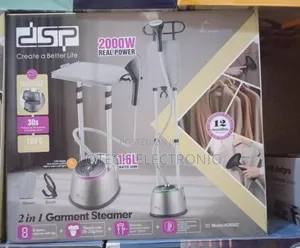 DSP 2000w Garment Steamer, 1.6l Tank, Powerful Steam, Fast Heating,
