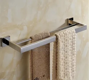 Square Wall Mounted Double Towel Rail 304 Stainless Steel Towel Rack