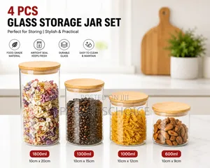 4pcs Glass Storage Jar Set