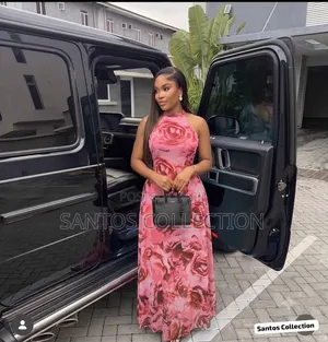 Pink Rose Floral Maxi Dress