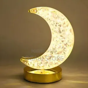 Elegant Crescent Moon Crystal Led Table Lamp