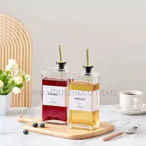 500ml 2pcs Glass Oil Bottle With Label Sticker and Funnel