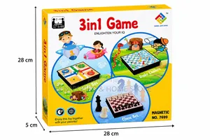3-in-1 Magnetic Board Game Set – Chess, Ludo Snakes and Ladders