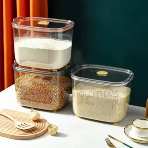 Airtight Large Capacity Dry Food Cereal Dispenser Acrylic Rice, Bucket