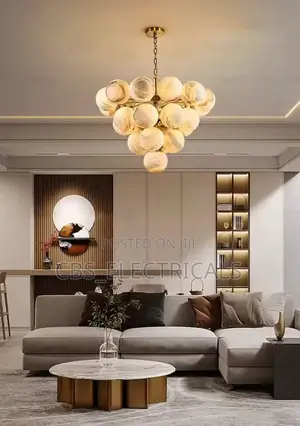 Luxurious 25-Ball Marble Globe Chandelier