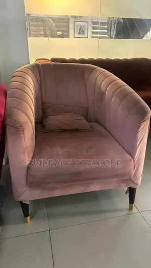 Single Seater Fabric Sofa Armchair Peach Bucket Tub Chair