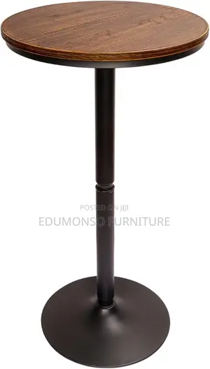 Round Bar Height Bistro Pub Table - Natural Wood Top