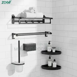 Matte Black Bathroom and Toilet Accessories Set
