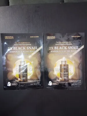 Original Derma Beauty 2x Black Snail Ampoule Facial Mask
